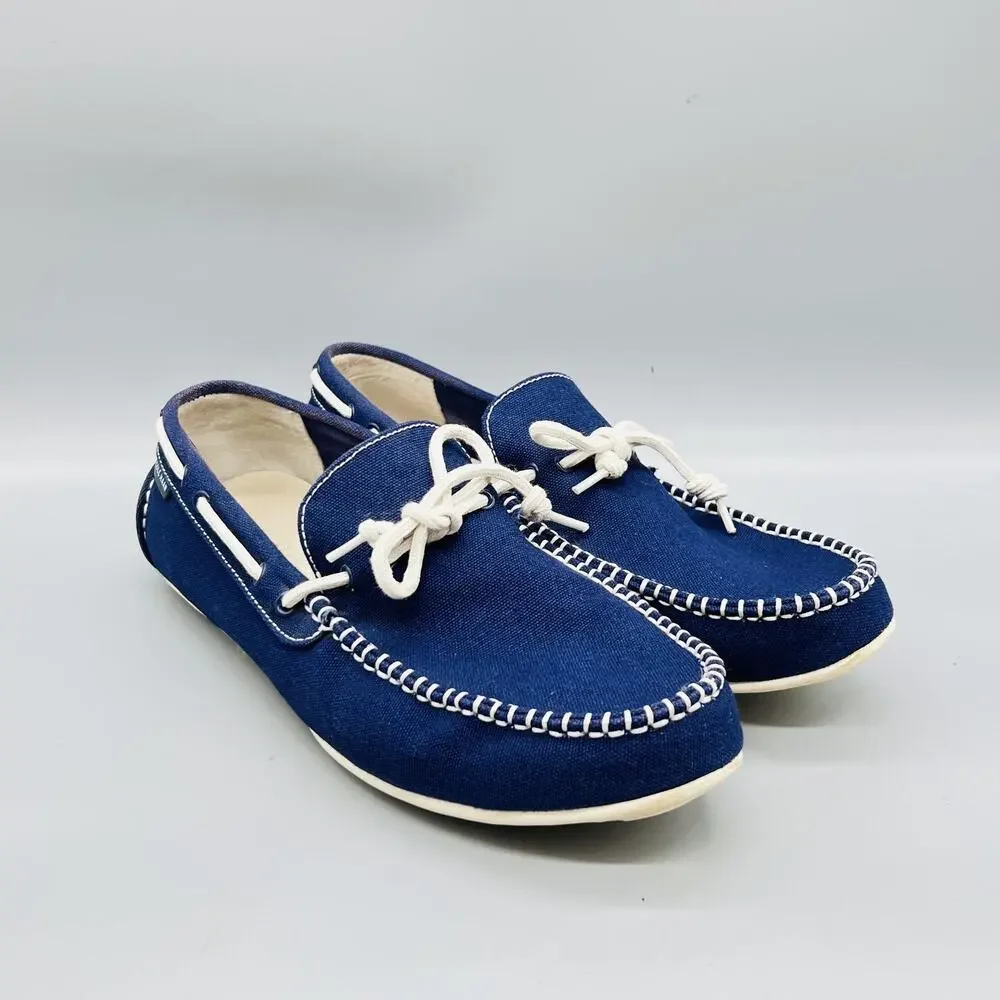 Cole Haan Shoes Mens 10.5 Blue Canvas Grand OS Boat Moc Loafers Casual Comfort
